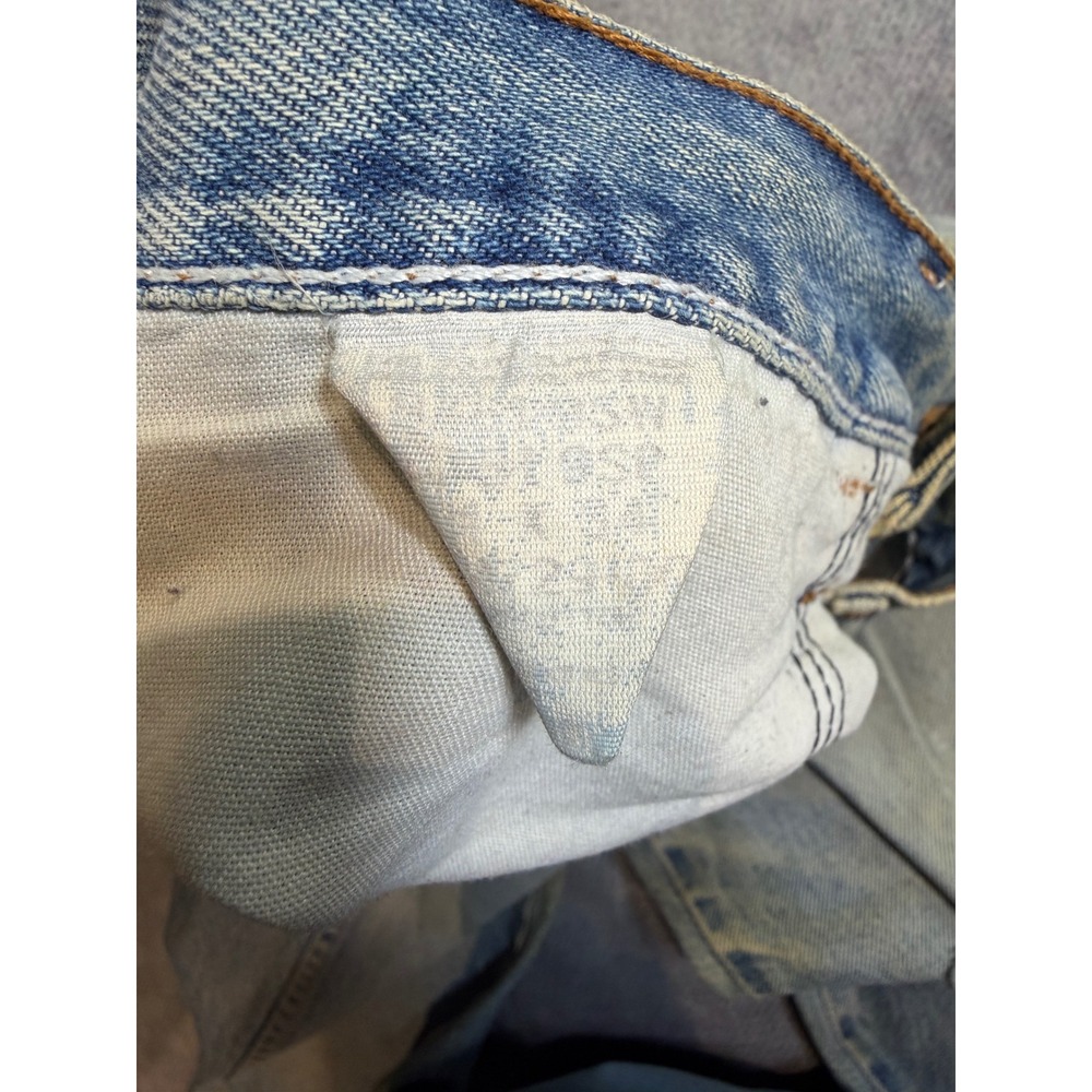 Vintage Rustler Mens Straight Leg Distressed Light Wash Denim Jeans Blue 32x33 - Picture 6 of 7